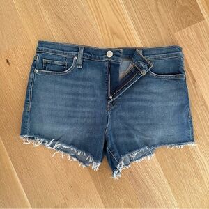 Hudson Jeans Blue Jean Shorts with Frayed Hem